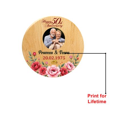 Personalized Photo Frame For Home Bedroom Bedside Desk Decor  Gift For Parents & Grandparents (50th Anniversary Frame)